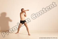 Underwear Martial art Man White Moving poses Slim Short Blond Dynamic poses Academic